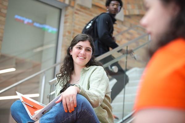 Students studying in the Maurer Center on BGSU's campus.